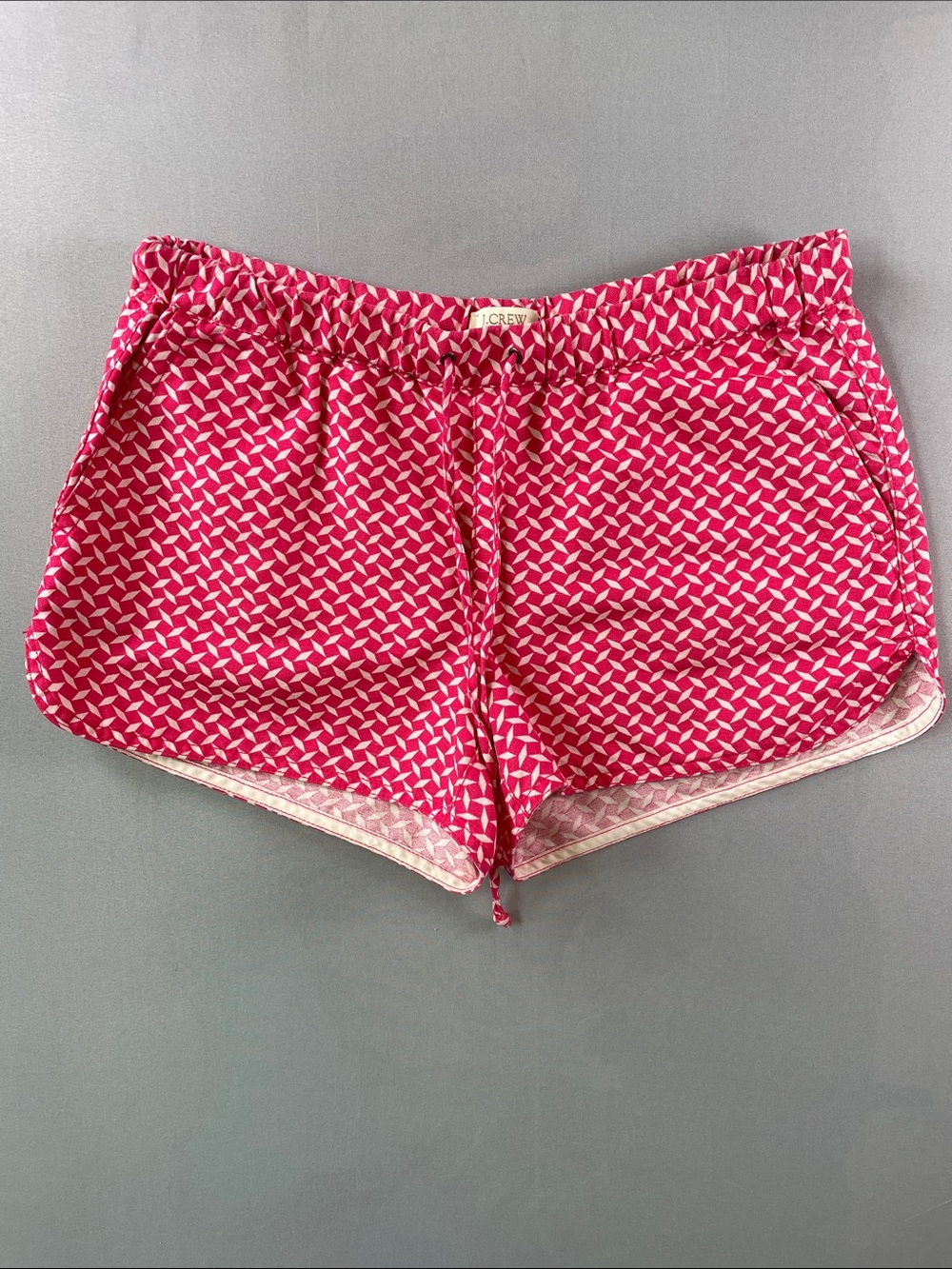 J. Crew Linen Blend Pink Geo-Print Shorts Size XS